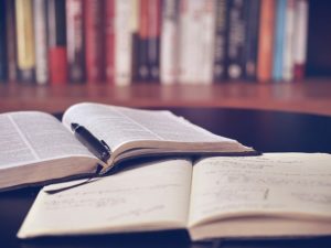 open books on table