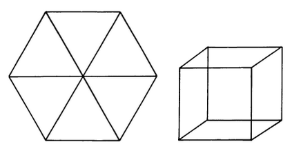 hexagon and cube shapes