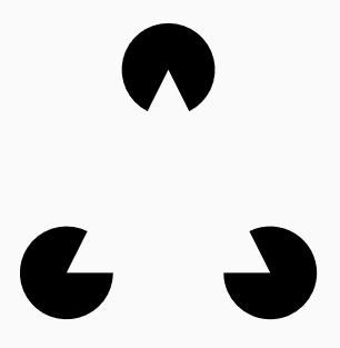 Gestalt triangle and three circle shapes
