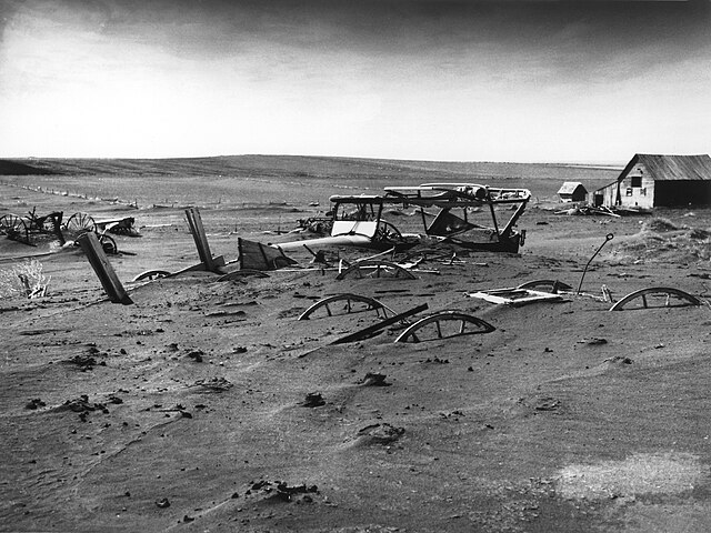 American Dust Bowl in South Dakota in 1930s