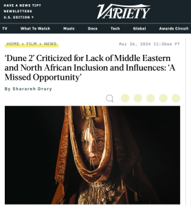 Variety article on Dune: Part Two Middle Eastern and North African influences
